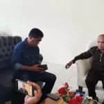 Para pimpinan DPRD Kabupaten Kupang Daniel Taimenas, Ketua dan Wakil Yohanis Mase serta Sofia de-Haan saat di Temui Awak Media.