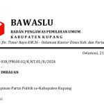 Surat Himbauan dari Bawaslu Kabupaten Kupang Untuk Partai politik jangan lakukan Money Politik