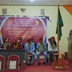 Anggota Dewan Penyatu (ADP) Leonardus Lelo saat memberikan sambutan dalam seremonial pembukaan MPAB PMKRI Cabang Kupang