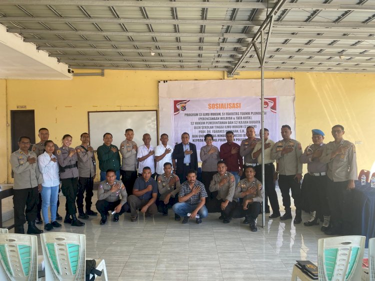 Gelar Sosialisasi di Polres Kupang, Prof. Dr. Yohanes Usfunan, S.H., M.H Ajak Personil Polres Kupang Kuliah di Stikum Kupang
