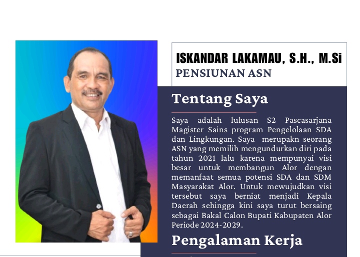 Menuju Pilkada Alor Iskandar Lakamau Punya Segudang Pengalaman