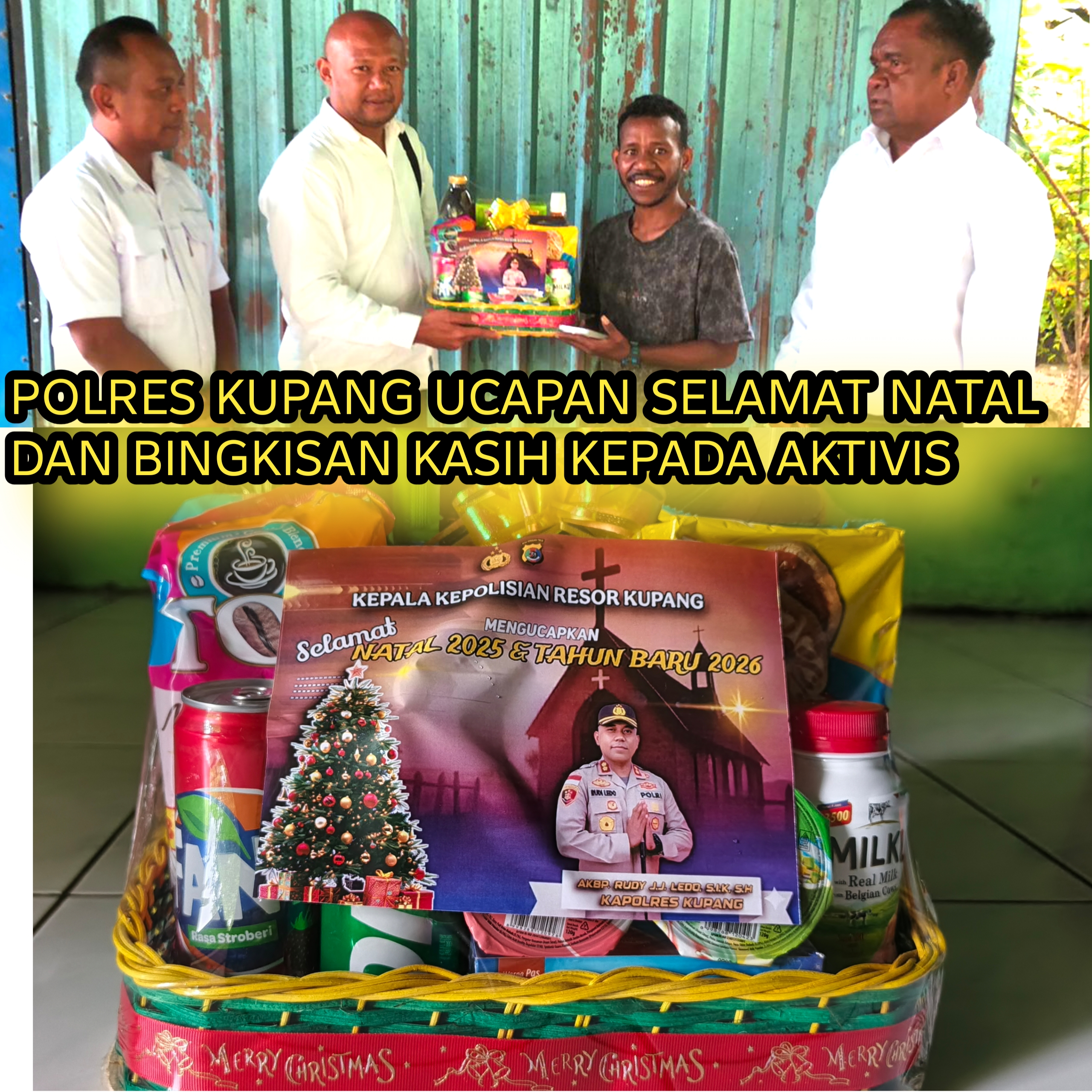 Polres kupang saat menyerahkan bingkisan (22/12/2025) 