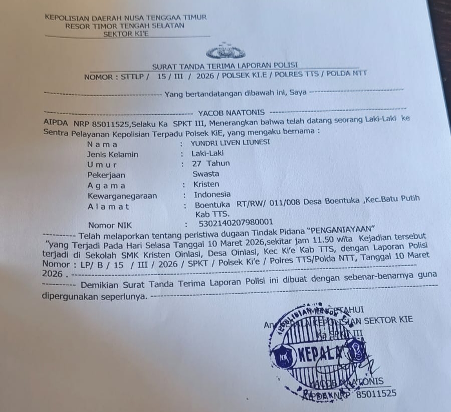 Dok. Surat Tanda Terima Laporan Polisi