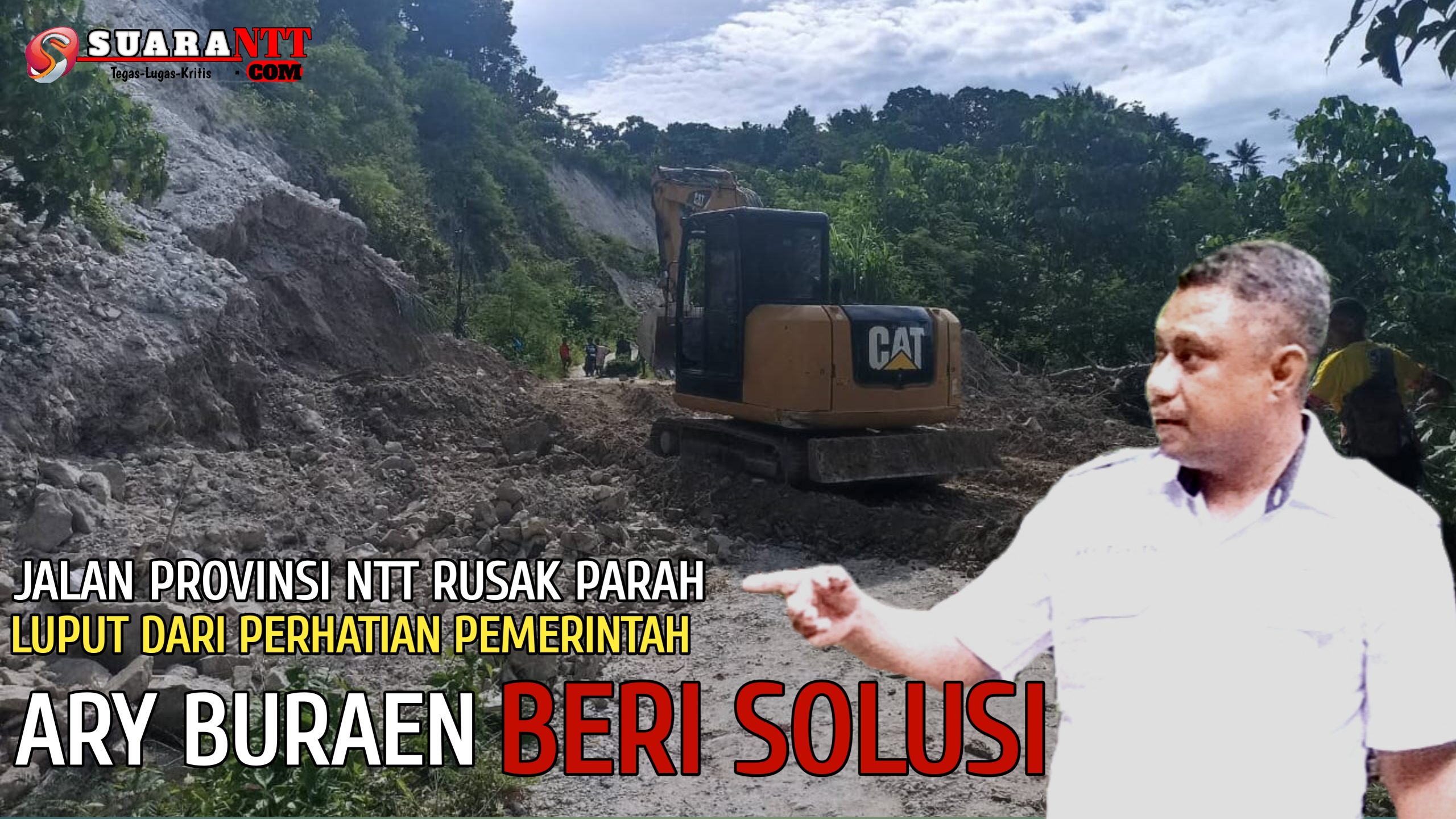 Ket Foto. Ary Buraen Anggota DPRD Kabupaten Kupang Beri Perhatian Serius terhadap Jalan Rusak