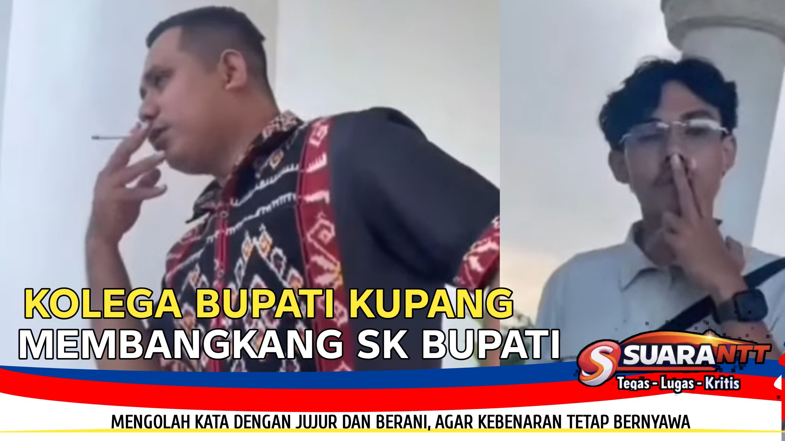 Ket Foto. Charles Padja dan Kolega Pamer Hisap Rokok di Area bebas Rokok