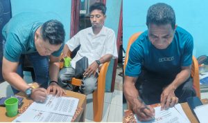 Ket Foto. Tim Advokat saat bertemu keluarga korban Mahasiswa UCB Yohana Sereutun