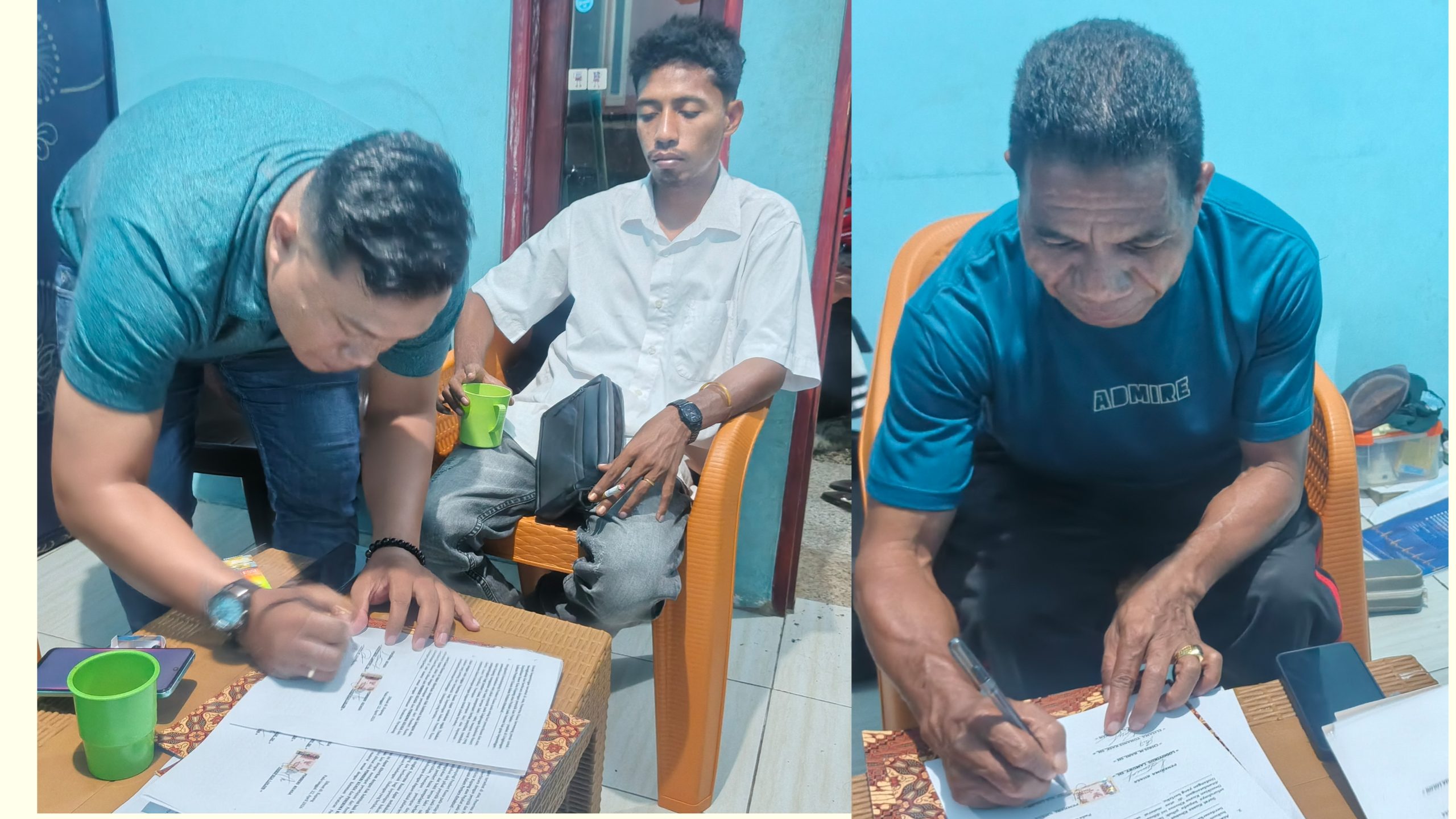 Ket Foto. Tim Advokat saat bertemu keluarga korban Mahasiswa UCB Yohana Sereutun