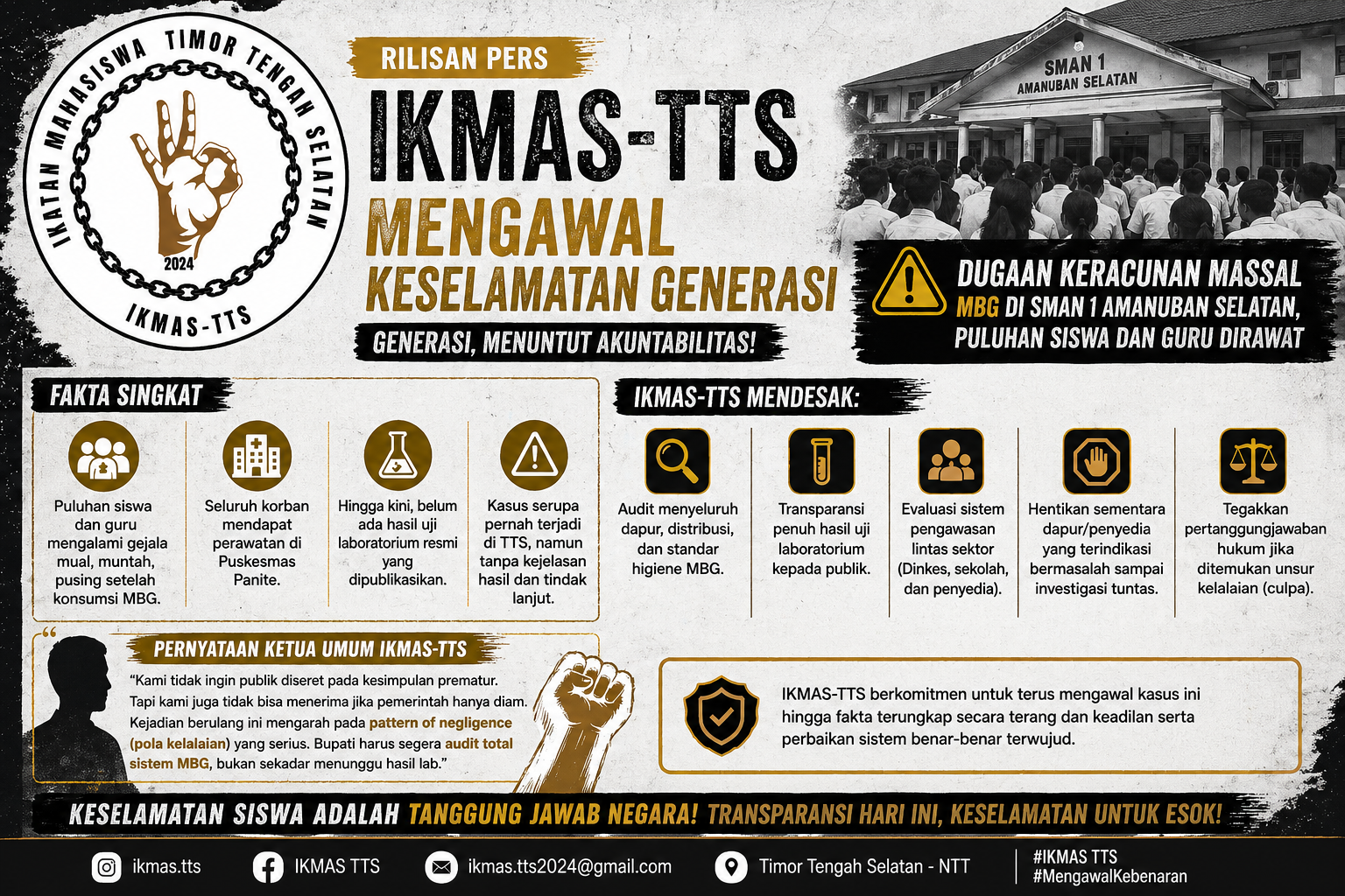 Dok. Ikmas TTS desakan evaluasi MBG