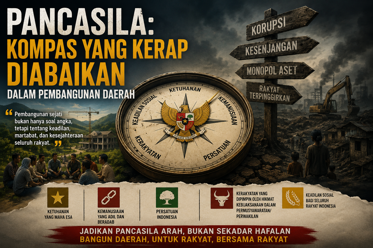 Pancasila: Kompas yang Kerap Diabaikan dalam Pembangunan Daerah