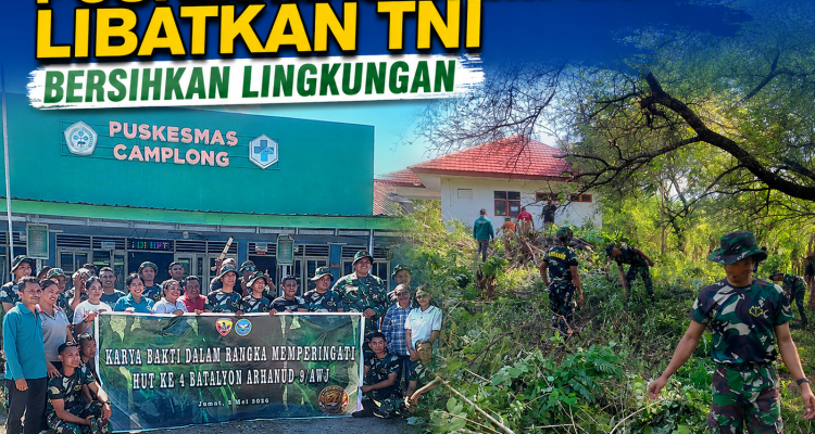 Pasca Dugaan Pencurian, Puskesmas Camplong Libatkan TNI Bersihkan Lingkungan