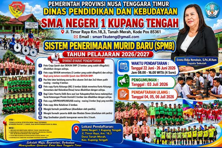 SMA Negeri 1 Kupang Tengah Buka Penerimaan Murid Baru Tahun Ajaran 2026/2027