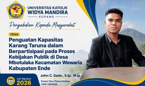 Gelar Pengabdian di Desa Mbotulaka, Dosen FISIP UNWIRA Kupang Serap Aspirasi Masyarakat & Penguatan Kapasitas Karang Taruna