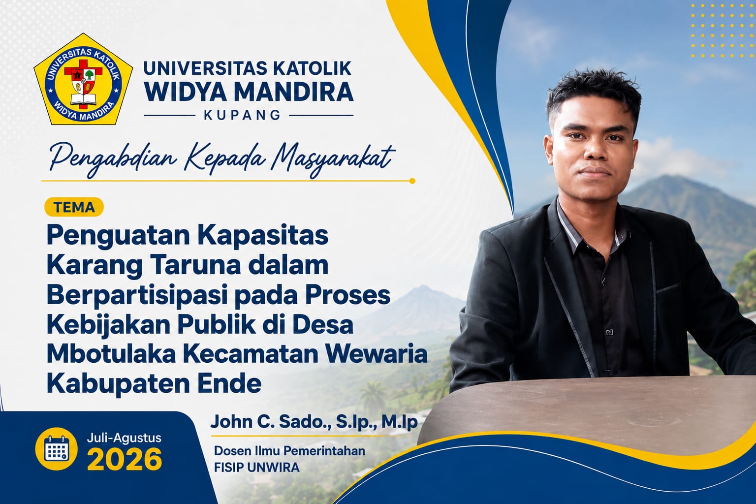 Gelar Pengabdian di Desa Mbotulaka, Dosen FISIP UNWIRA Kupang Serap Aspirasi Masyarakat & Penguatan Kapasitas Karang Taruna