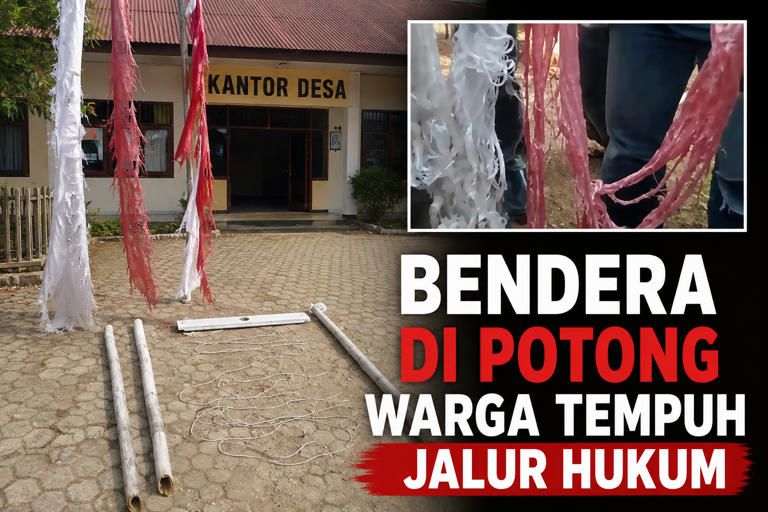 Diduga Rusak Bendera Merah Putih di Kantor Desa, Warga Polen Tempuh Jalur Hukum